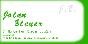 jolan bleuer business card